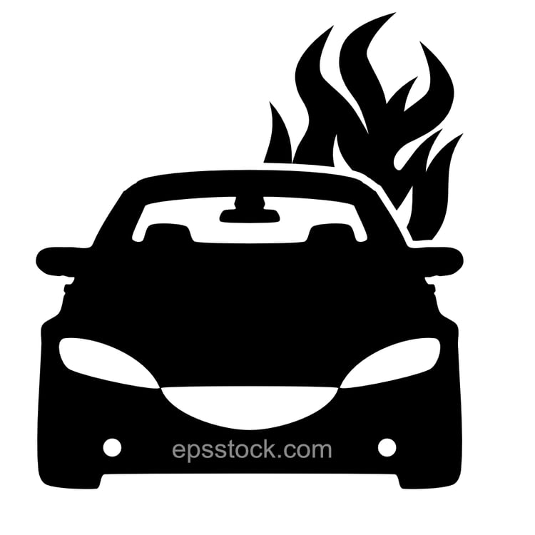Car with flame or fire