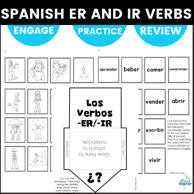 Spanish ER and IR Verbs Interactive Notebook Activities