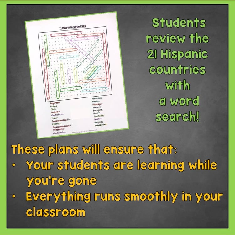 SPANISH SUB PLANS Spanish 1 2 3 Sub Plans Emergency Sub Plans Substitute Plans