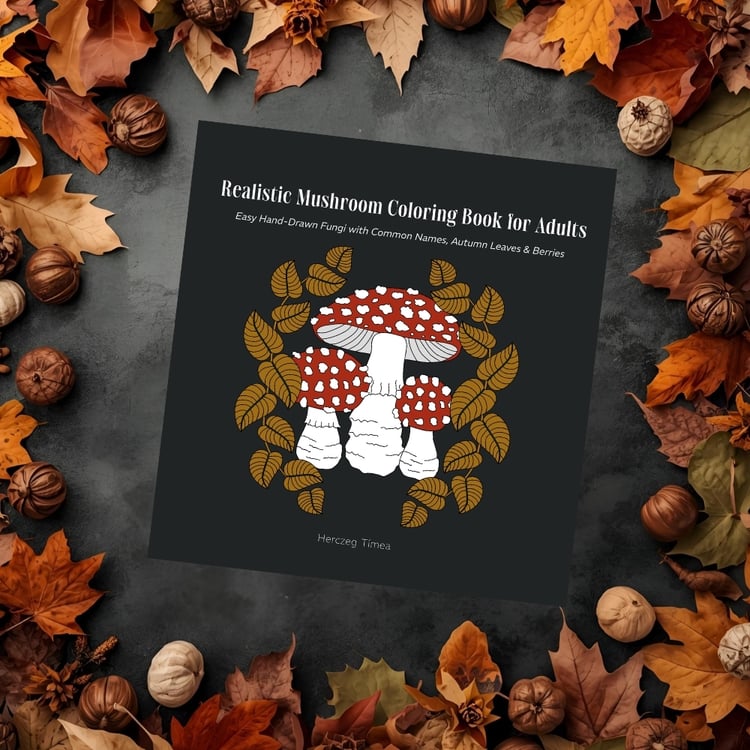 Realistic Mushroom Coloring Book by Herczeg Timea