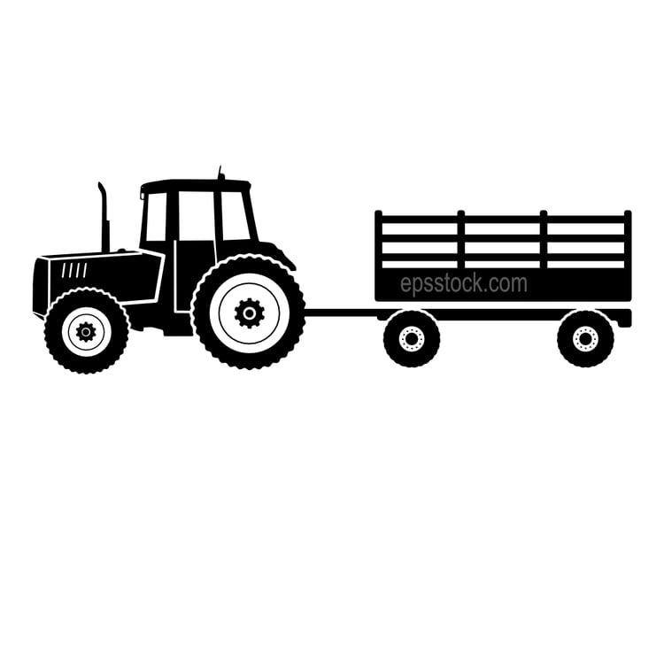 Farm tractor with trailer
