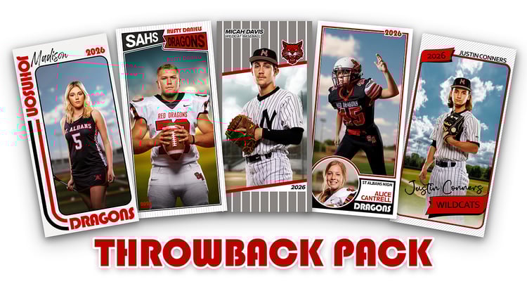 Throwback, Vintage, Trading Card, Photoshop Template, Digital Background, Sports Design, Volume Photography for Schools and Teams, Seniors, Clean and Modern