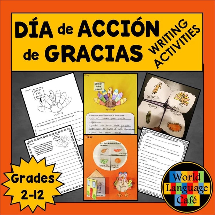 SPANISH THANKSGIVING WRITING ACTIVITIES Día de Acción de Gracias Actividades