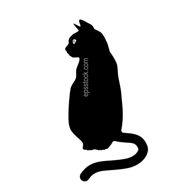 Sitting cat emblem