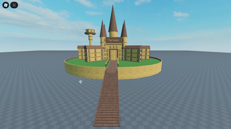 Roblox medieval castle model with towers and walls