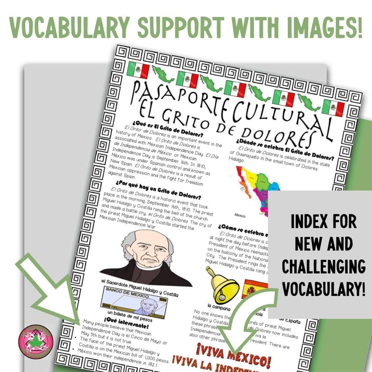 Spanish Mexican Independence Day Reading Activities El Grito de Dolores