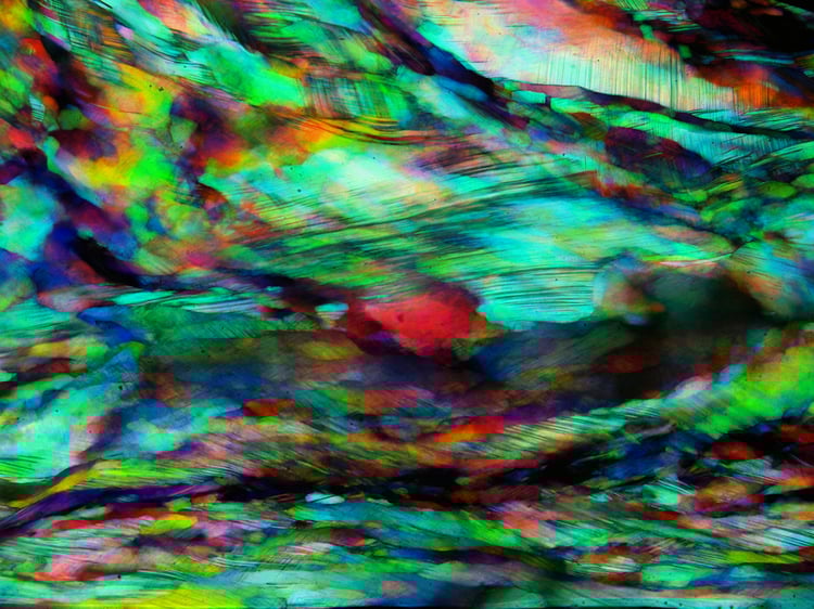 Abstract Microscope Art, Colloidal Crystallization