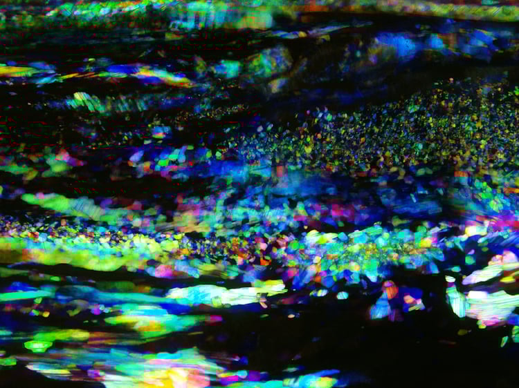 Abstract Microscope Art, Colloidal Crystallization