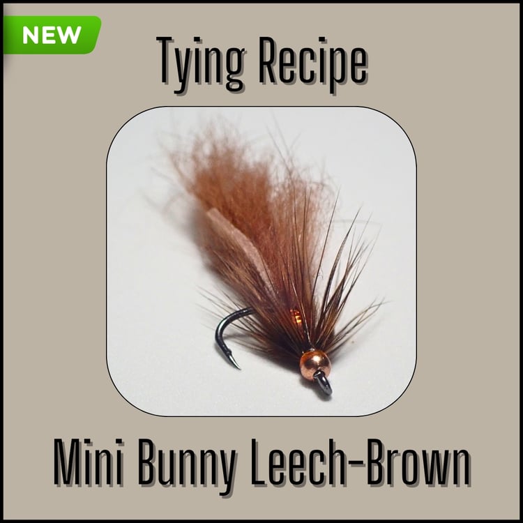 Tying recipe for the Brown Mini Bunny Leech trout streamer fly by The Fly Guy.