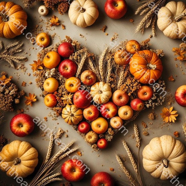 Harvest festivity heart shape