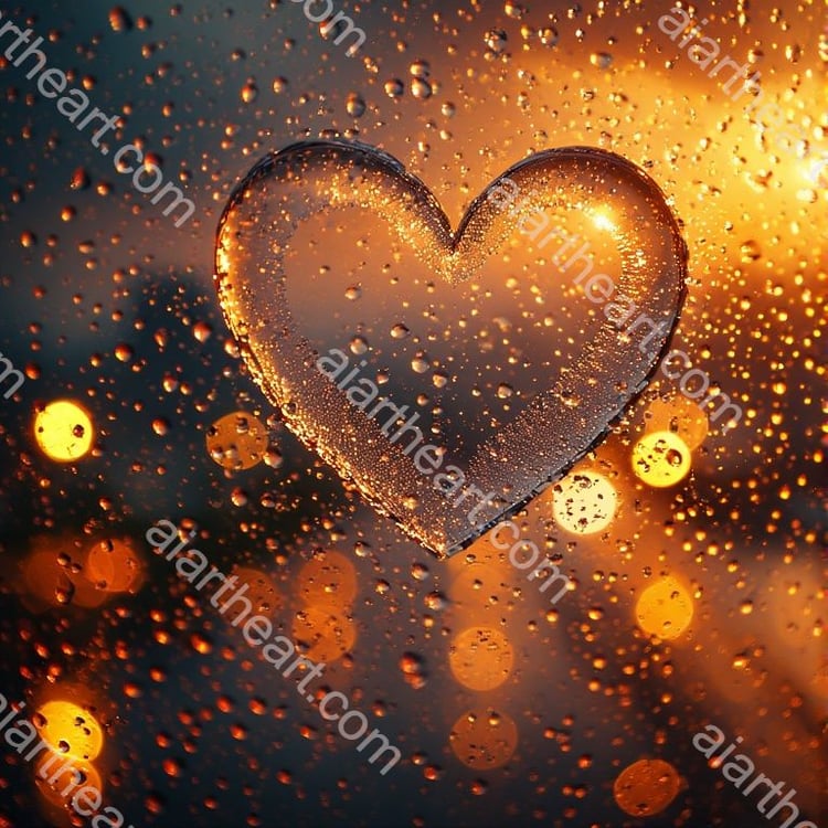 Rainy autumn heart