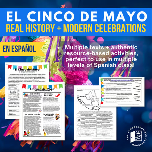 Cinco de Mayo Readings and activities for Spanish Class El Cinco de Mayo