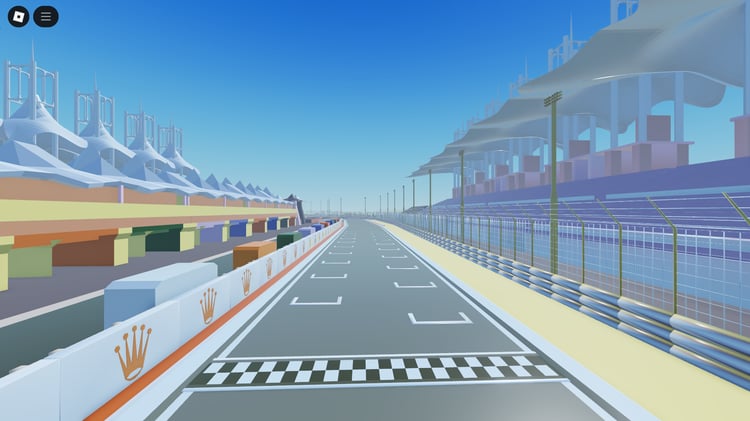 Low-poly Formula One racing track in Roblox