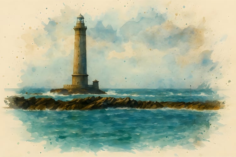 watercolor lighthouse, lighthouse painting, coastal beacon art, stormy sea watercolor, ocean landscape art, nautical watercolor, lighthouse in storm, maritime art, M.A.L.K art, photodeck ocean, google images lighthouse, high resolution lighthouse, lightho