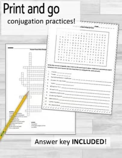 Spanish Present Tense Stem Changing Verbs Practice Activities and Worksheets