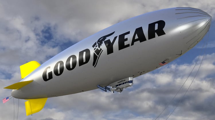 www.3dgtx.com - Animated Airship Blimp 11 - Goodyear - Lowpoly PBR - Image 1