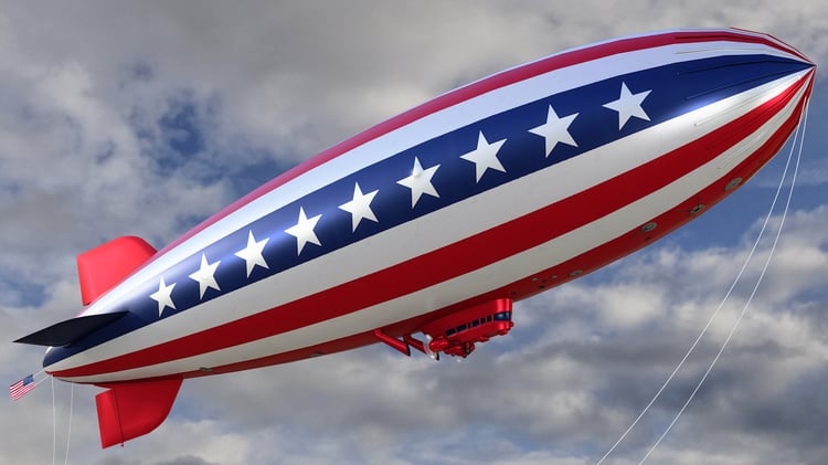 www.3dgtx.com - Animated Airship Blimp 6 - US Flag - Lowpoly PBR - Image 3