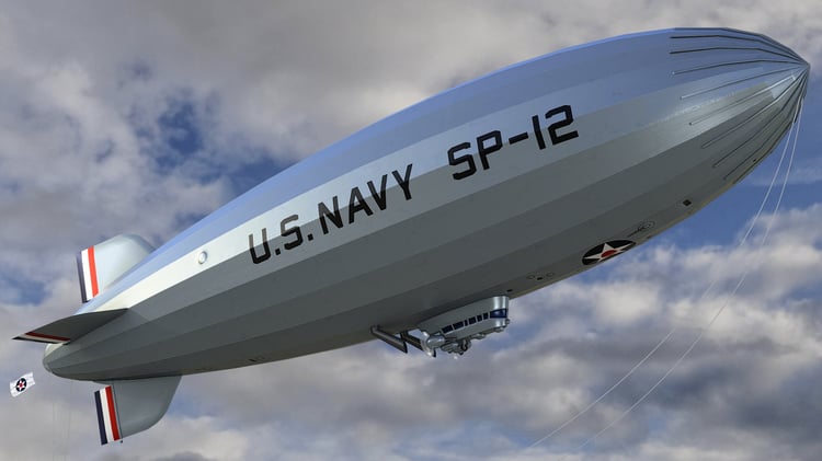 www.3dgtx.com - Animated Airship Blimp 10 - US Navy SP-12 - Lowpoly PBR - Image 8