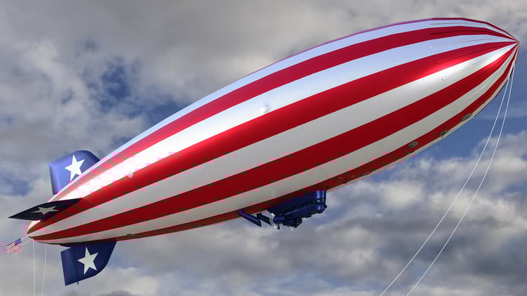 www.3dgtx.com - Animated Airship Blimp 4 - US Flag - Lowpoly PBR - Image 8