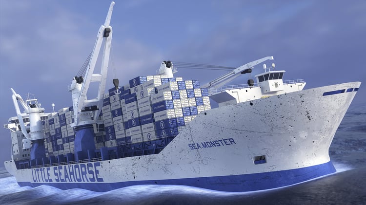 www.3dgtx.com - Heavy Lift Cargo Ship 5 - Little Seahorse - Lowpoly PBR - Image 9