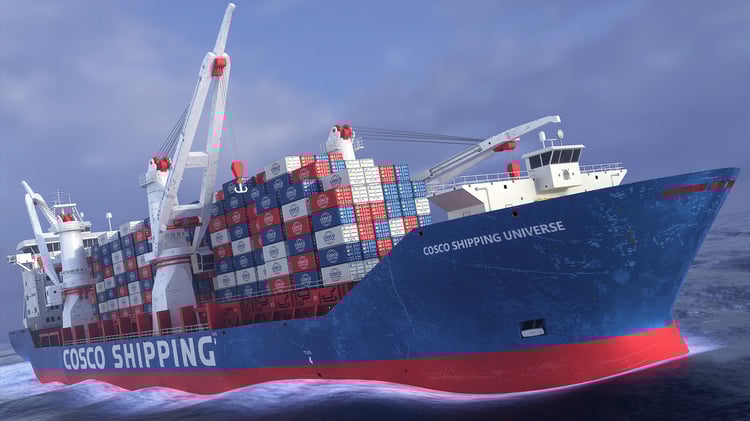 www.3dgtx.com - Heavy Lift Cargo Ship 11 - Cosco Shipping - Lowpoly PBR - Image 9