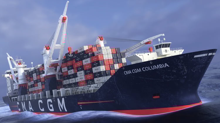www.3dgtx.com - Heavy Lift Cargo Ship 12 - CMA CGM - Lowpoly PBR - Image 9