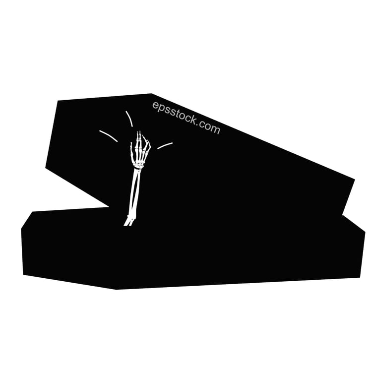 skeleton hand from coffin