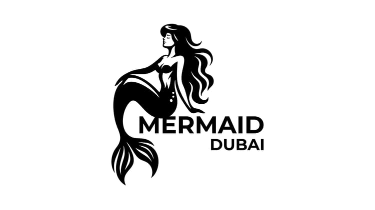 This mermaid logo design is perfect for branding, featuring a graceful mermaid silhouette.