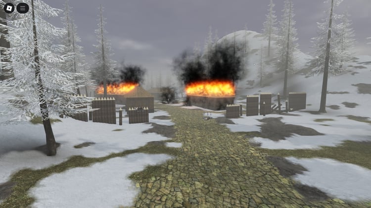 Historic snow combat map in Roblox