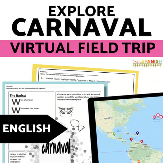 Carnaval Spanish Carnival Virtual Field Trip for Spanish Class IN ENGLISH