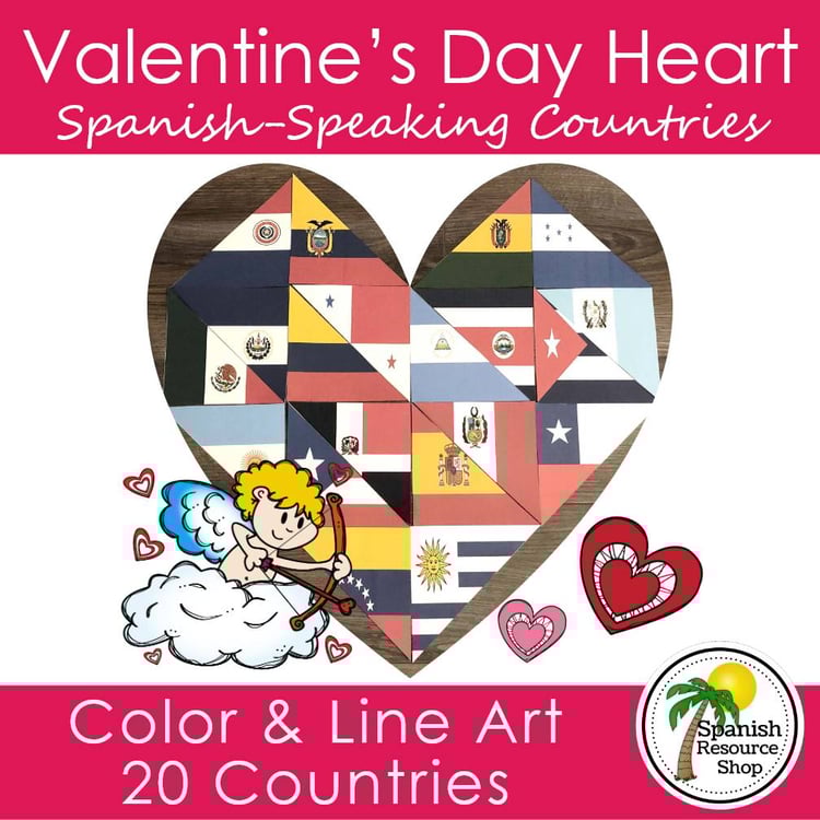 Spanish Speaking Countries Valentine's Day Heart