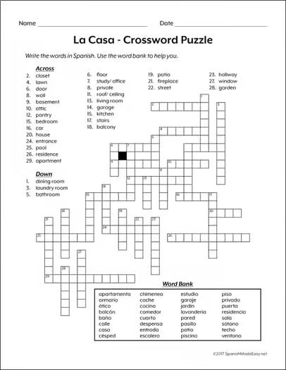 La Casa (The House) Spanish Vocabulary Activities