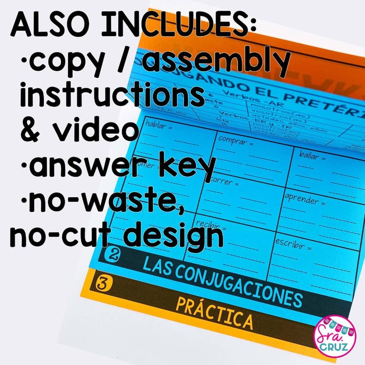 Regular Preterite El Pretérito Flip Book with DIGITAL option for Google Slides