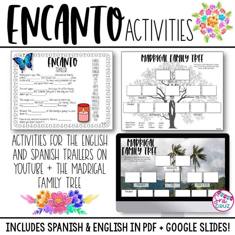 Encanto Movie Guide Movie Questions and Activities for Spanish Class + Digital