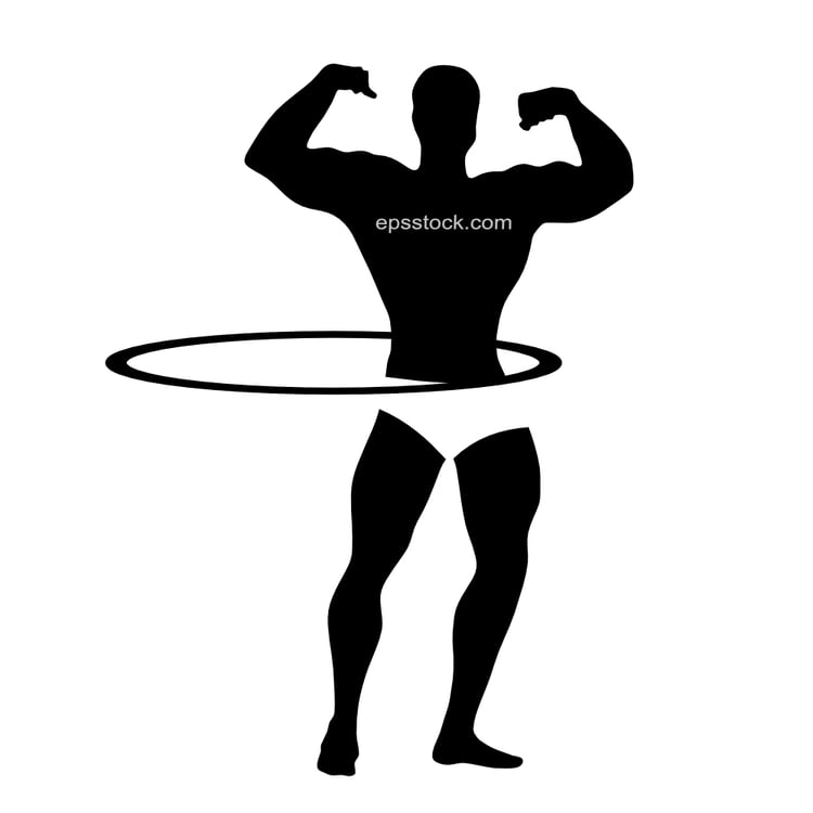 man with fitness hoop