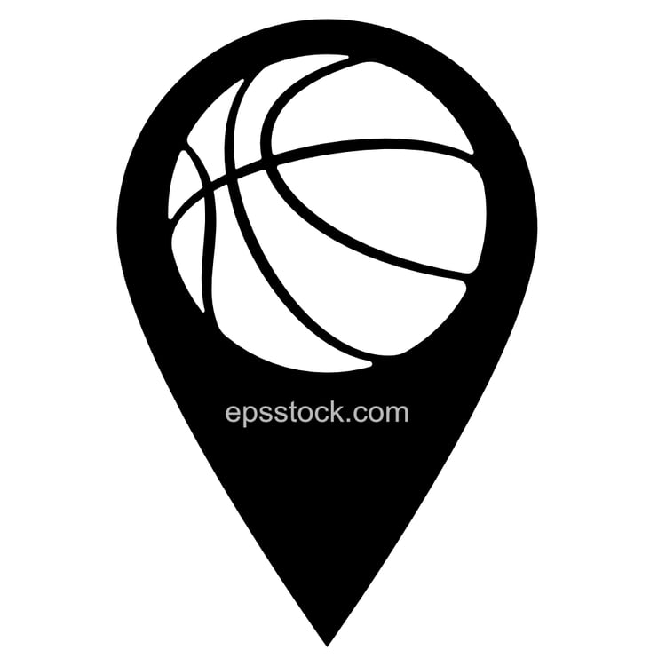 Basketball ball in location pin