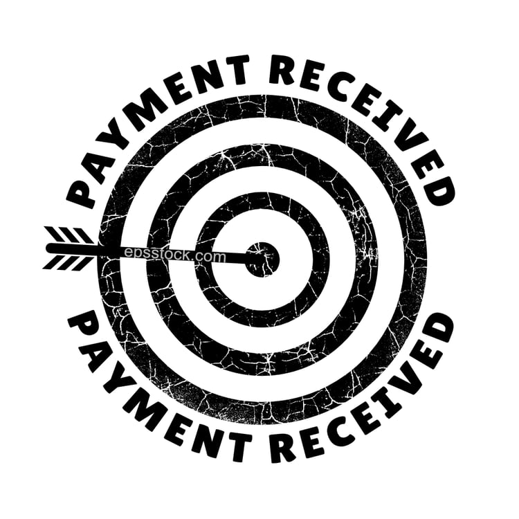 Rubber stamp illustration showing PAYMENT RECEIVED