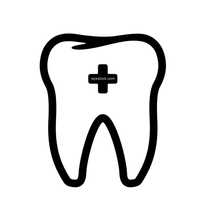 Tooth with medical cross