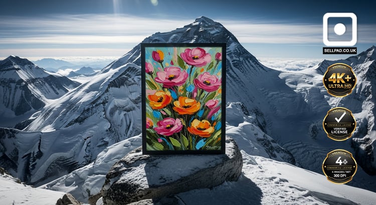 Color Dance Abstract Floral Oil Painting Vertical Canvas – Contemporary Wall Art View