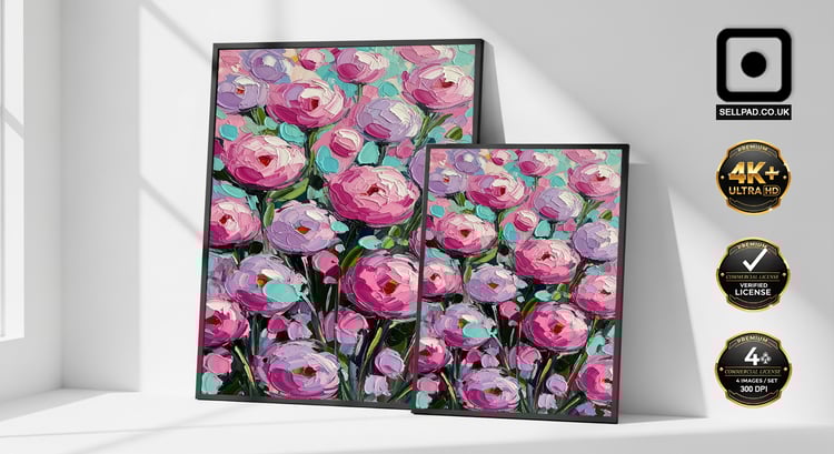 Colorful Abstract Floral Canvas Vertical Wall Art with Bright Tones – Contemporary Wall Art View