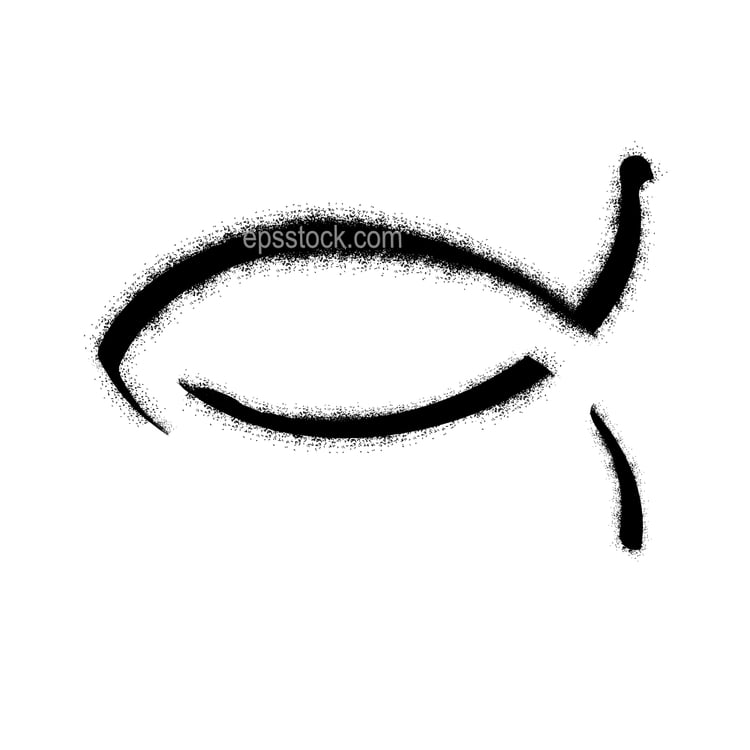 Christian fish on sand