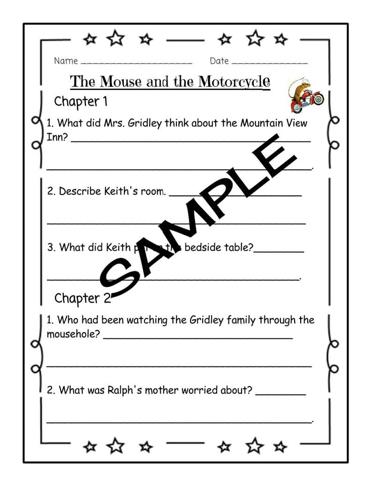 The Mouse and the Motorcycle Literature Guide - Aligned with Common Core