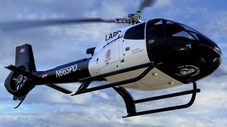 www.3dgtx.com - Animated Airbus H130 Helicopter 4 - LAPD - Lowpoly PBR LOD - Image 1