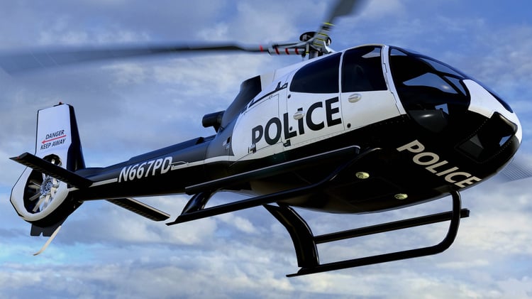 www.3dgtx.com - Animated Airbus H130 Helicopter 20 - Police - Lowpoly PBR LOD - Image 1