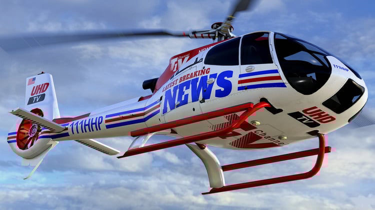 www.3dgtx.com - Animated Airbus H130 Helicopter 24 - News - Lowpoly PBR LOD - Image 1