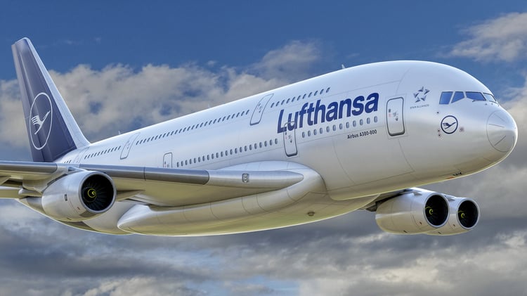 www.3dgtx.com - Animated Airbus A380-800 Airliner 1 - Lufthansa - Highpoly - Image 1