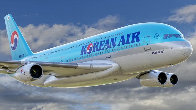 www.3dgtx.com - Animated Airbus A380-800 Airliner 2 - Korean Air - Highpoly - Image 8
