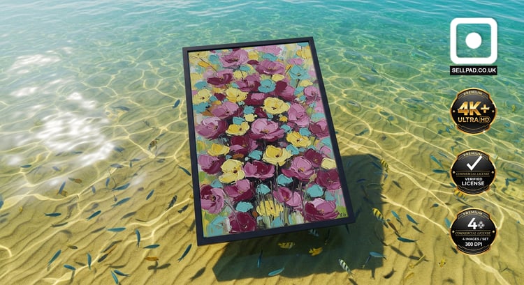 Luminous Abstract Floral Oil Painting Bright Wall Print – Chic Interior Arrangement