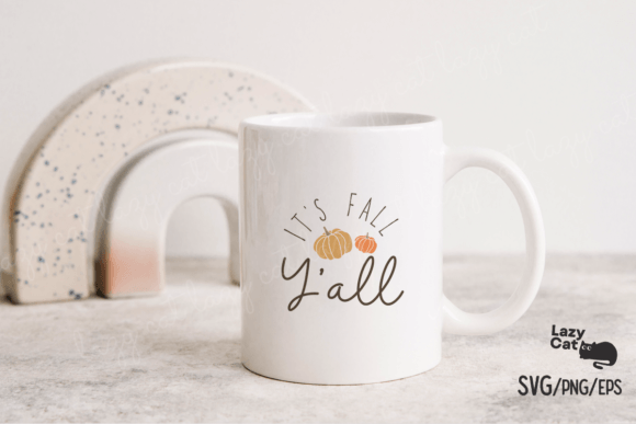 autumn svg png eps files displayed on t-shirt and mug mockups
