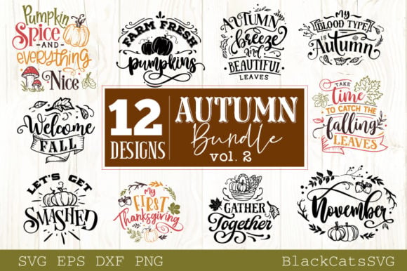 pumpkin and autumn svg png dxf eps files for Cricut and Silhouette projects